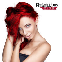 Rebellious Colour Semi Permanent Hair Dye Conditioning vegan cruelty free direct hair colour application 300ml (Scarlet Red)