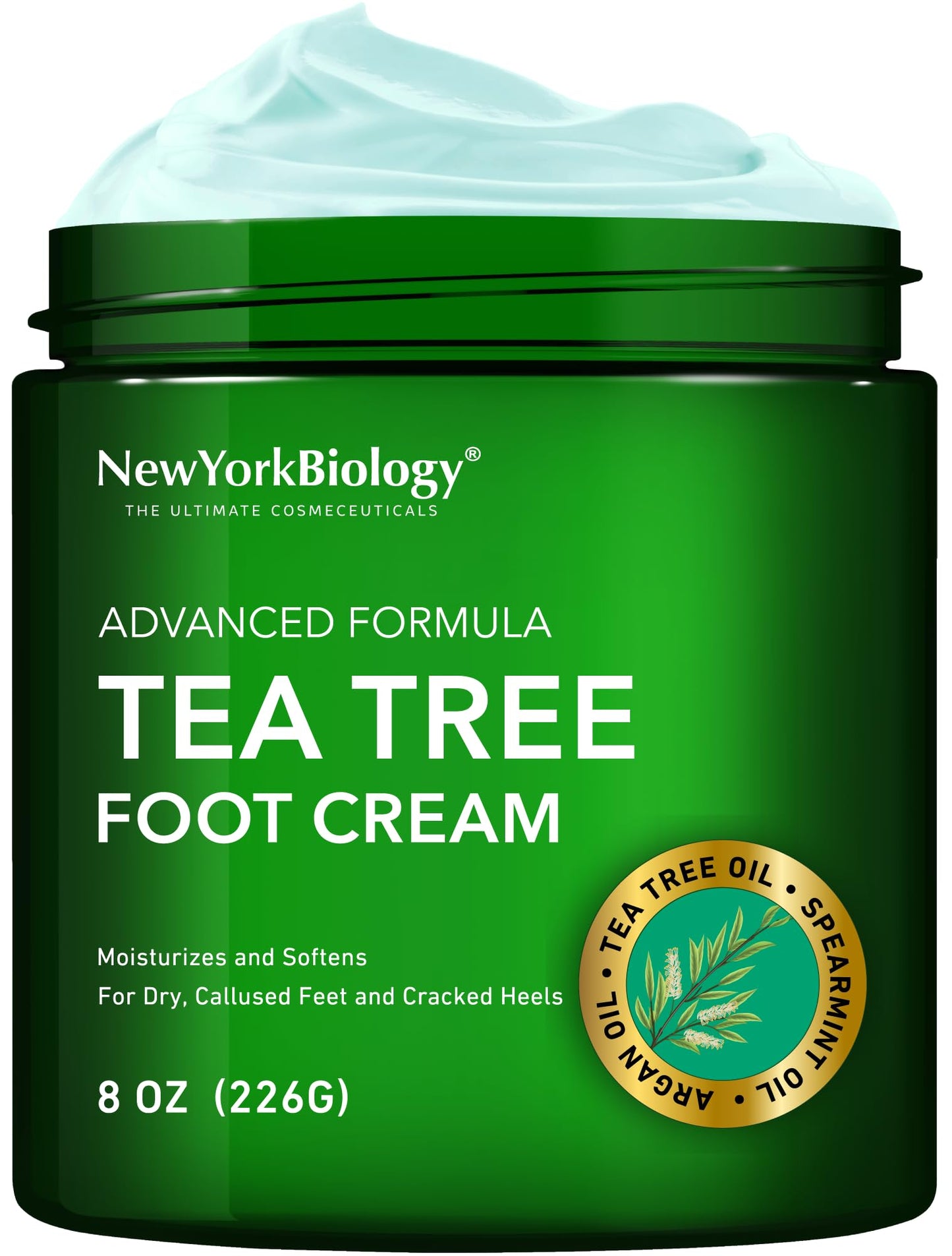 NEW YORK BIOLOGY THE ULTIMATE COSMECEUTICALS New York Biology Tea Tree Oil Foot Cream for Dry Cracked Feet, Cracked Heels and Itchy Skin - Foot Cream - 226 g
