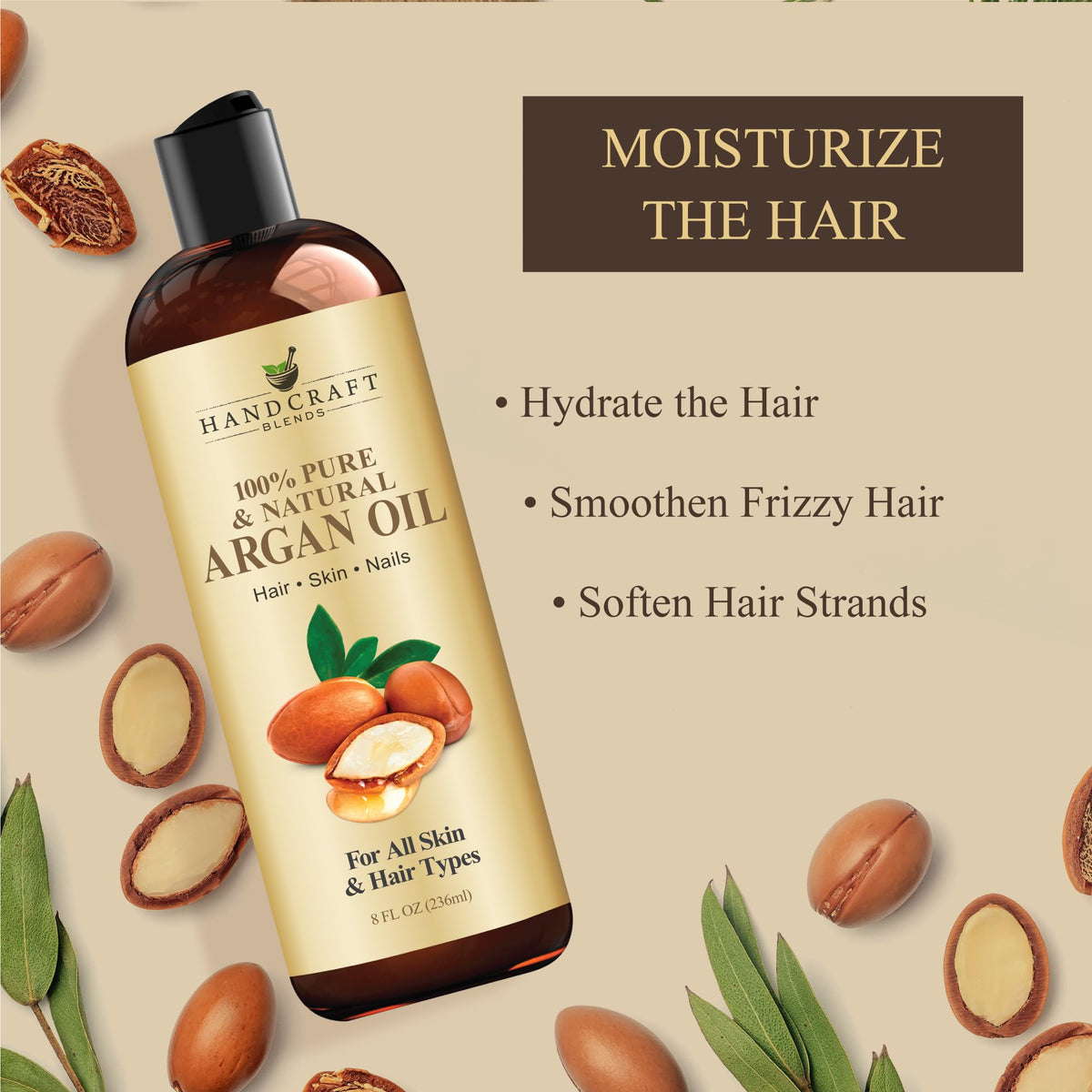 Handcraft Blends Sweet Almond Oil - 236 ml - 100% Pure and Natural - Premium Grade Carrier Oil for Skin and Hair - Hair and Body - Massage - Hexane-Free