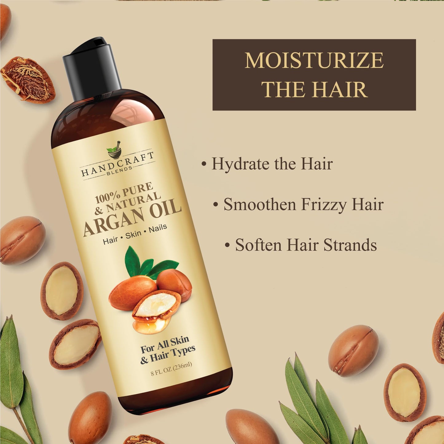 Handcraft Blends Sweet Almond Oil - 236 ml - 100% Pure and Natural - Premium Grade Carrier Oil for Skin and Hair - Hair and Body - Massage - Hexane-Free