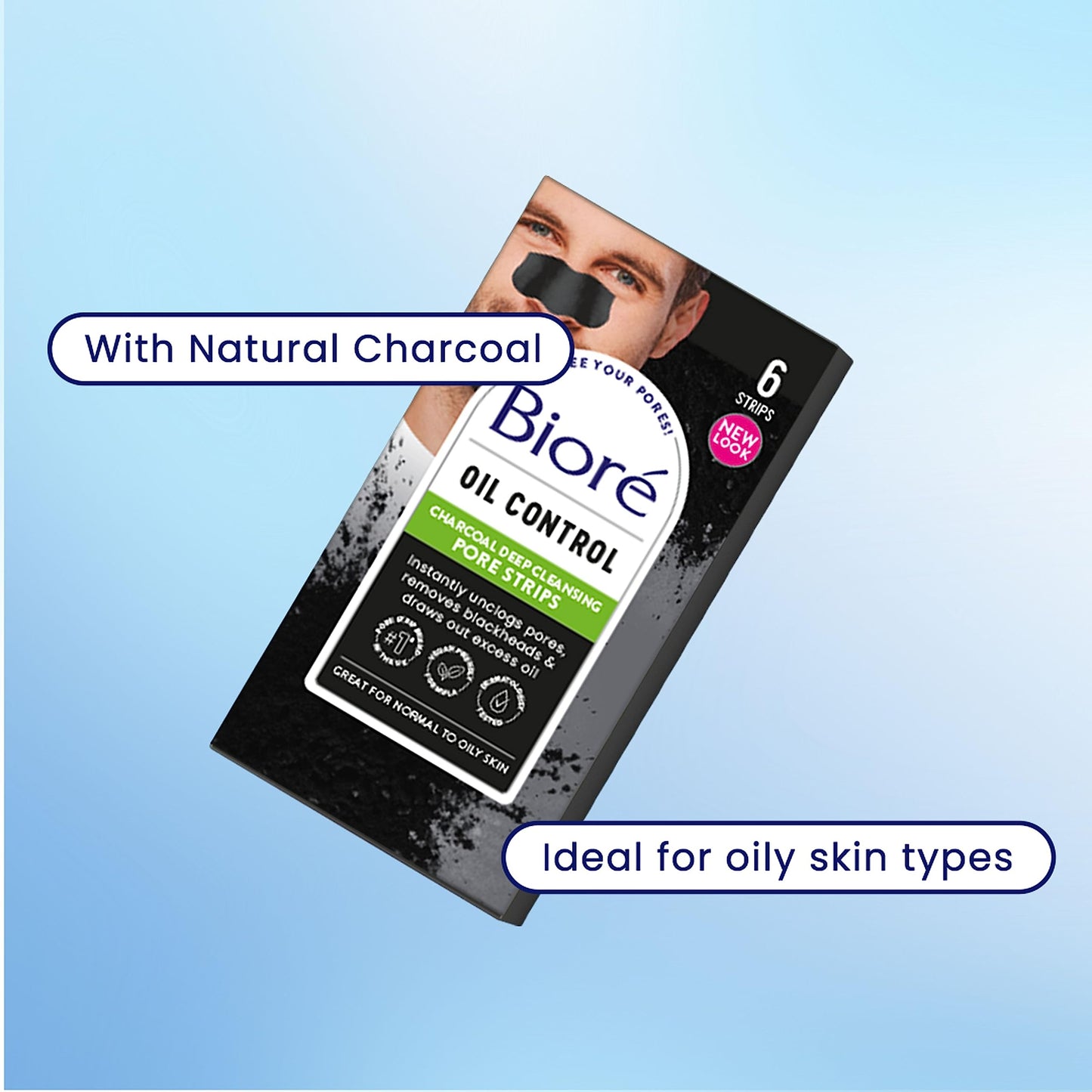 Bioré Biore Charcoal Pore Strips - Pack of 6