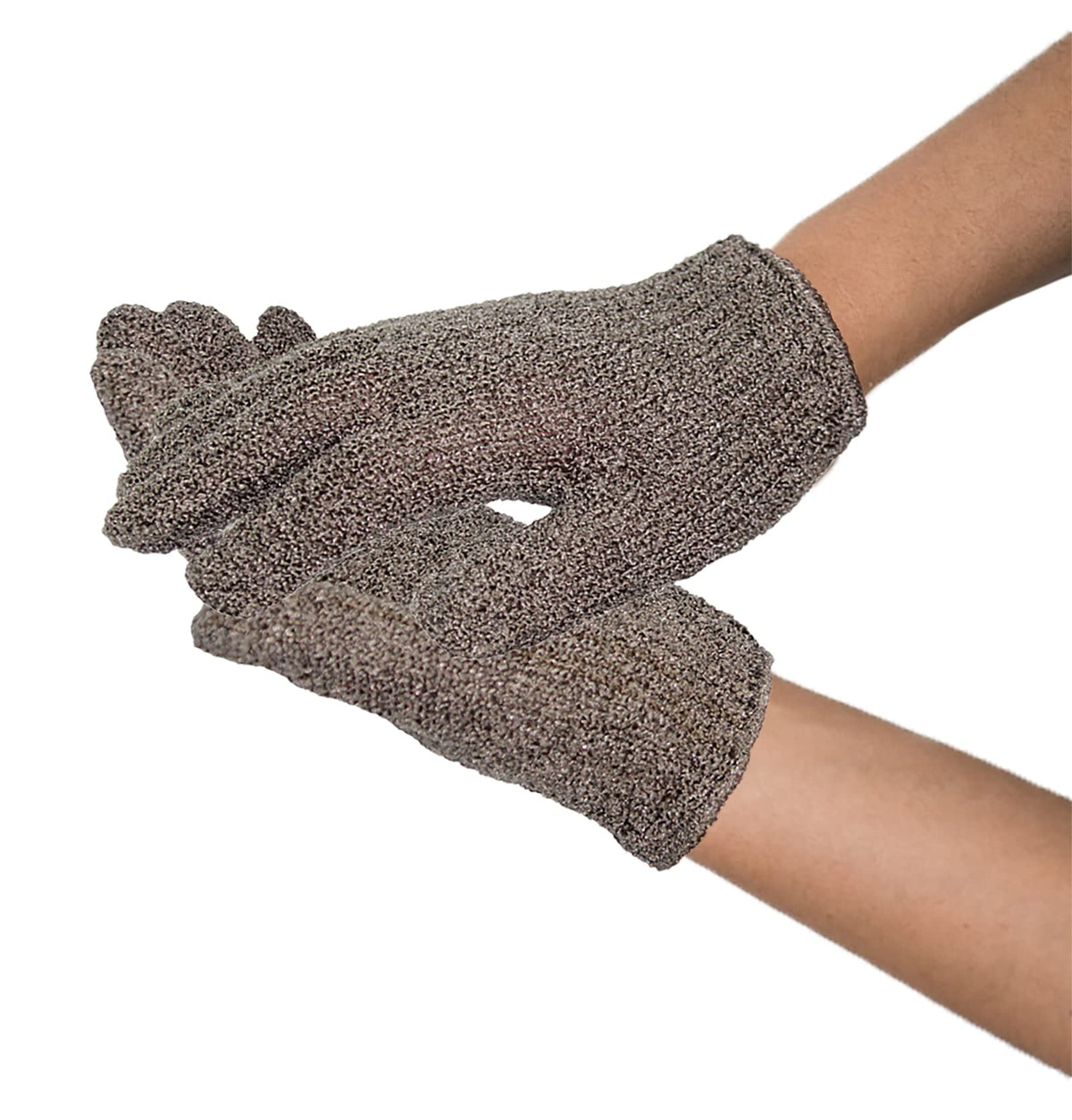 Bodylife Beauty Exfoliating Bamboo Wash Gloves, Bath/Shower Exfoliating Hand Mitt, Dead Skin Remover, Natural, Grey Carbonized Gloves