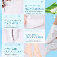 ISBEAUSOLS 3pcs 98% Aloe Extract Foot Peel Mask - Nourish Foot Mask - Soothing and Soften Hard Foot - Foot Moisturiser Socks for Dry Foot - Daily Foo Care,Moist Exfoliator,Improve Darkness