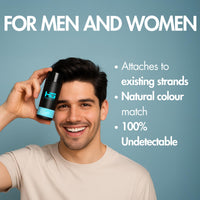 Hair Genetics Hair Fibres for Hair Loss Cover Thin Hair & Bald Spots- Hair Fibre for Thick Hairs- Fibers for Men and Women for Hair Loss (Black 22g)