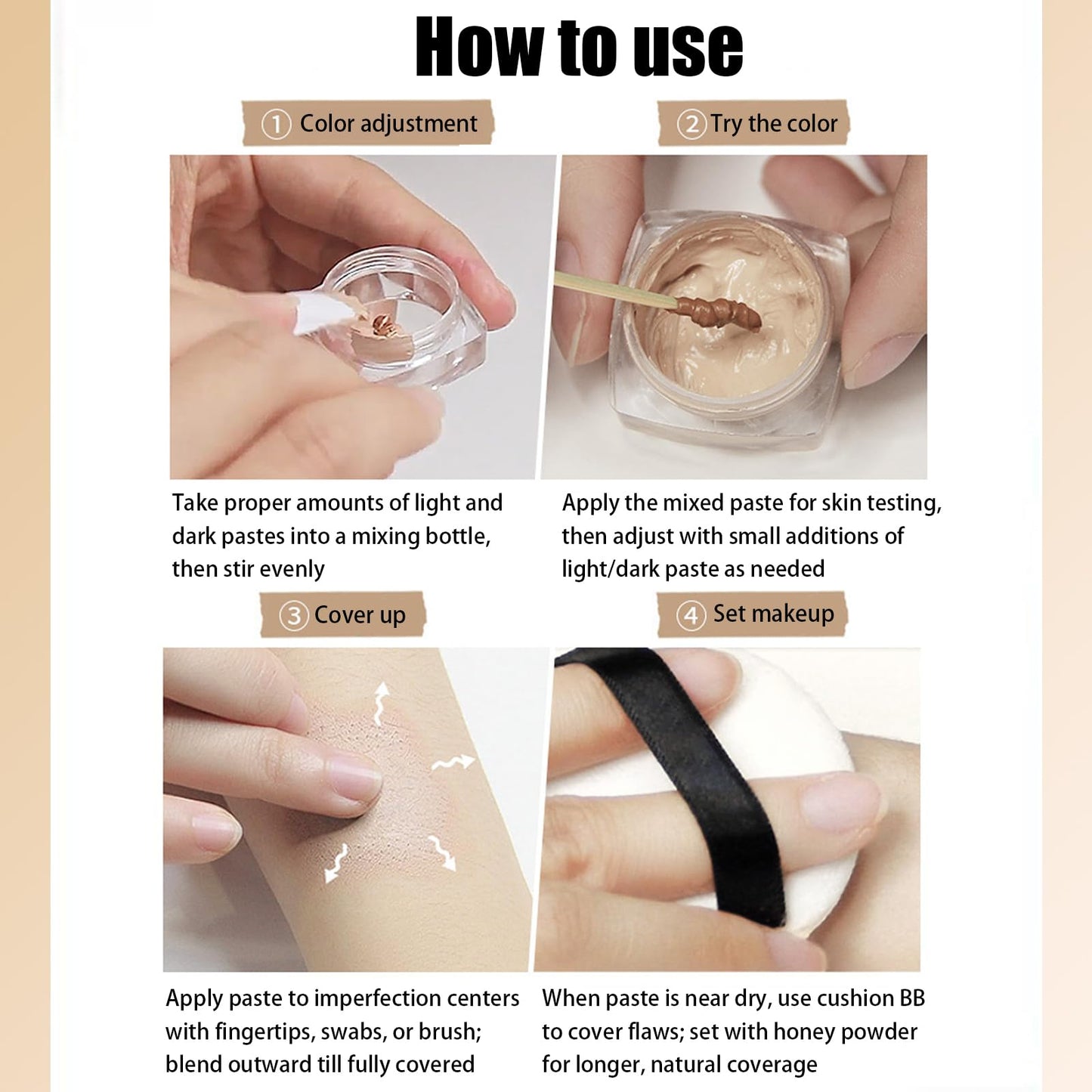 AuraAnge Tattoo Cover up Makeup - Contains Makeup Remover - Waterproof Body Concealer for Tattoo Cover Up - Full Coverage Cream for Bruises and Tattoos, Men and Women