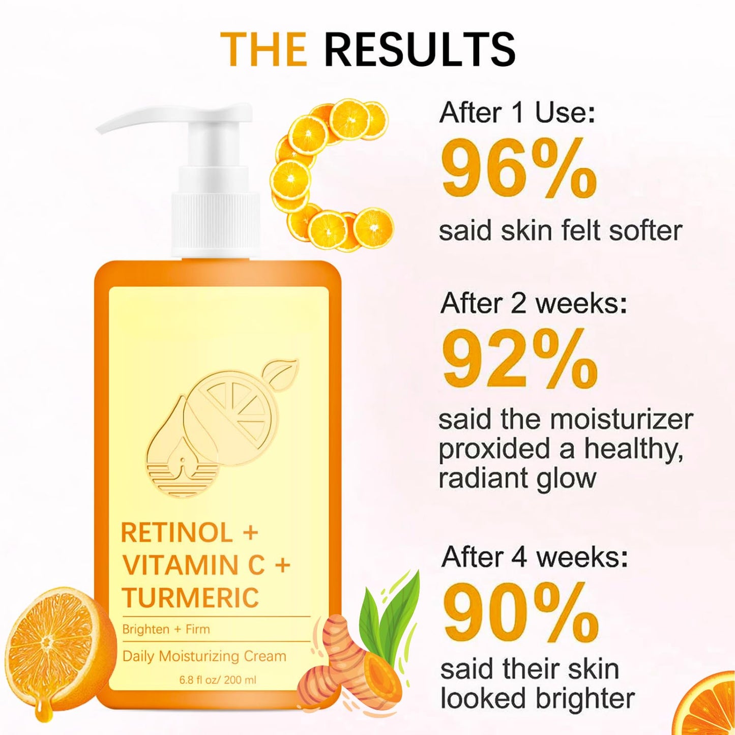 Trendyfave Vitamin C Cream, Vitamin C Body Lotion, Vitamin C Body Cream, Large-capacity Body Moisturiser With Vitamin C, Turmeric And Retinol, Vitamin C Dry Skin Moisturiser, Body Skin Care Smooth Skin, 200ml