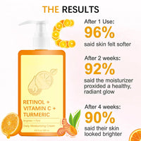 Trendyfave Vitamin C Cream, Vitamin C Body Lotion, Vitamin C Body Cream, Large-capacity Body Moisturiser With Vitamin C, Turmeric And Retinol, Vitamin C Dry Skin Moisturiser, Body Skin Care Smooth Skin, 200ml
