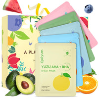 QUIYUM Quiyum Face Mask, Skincare Set of 25 with Vitamin C, Niacinamide, AHA, Hyaluronic Acid & Avocado for Radiance, Hydration & Pore Care, Pamper Care Package Gift for Women Teenage Girls Her