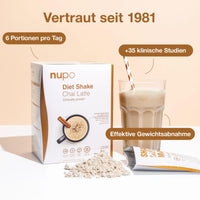 NUPO Diet Shake Chai Latte – Premium diet shakes for weight management I Clinically proved meal replacement shake for weight control I 12 Servings I Very Low-Calorie Diet, GMO Free