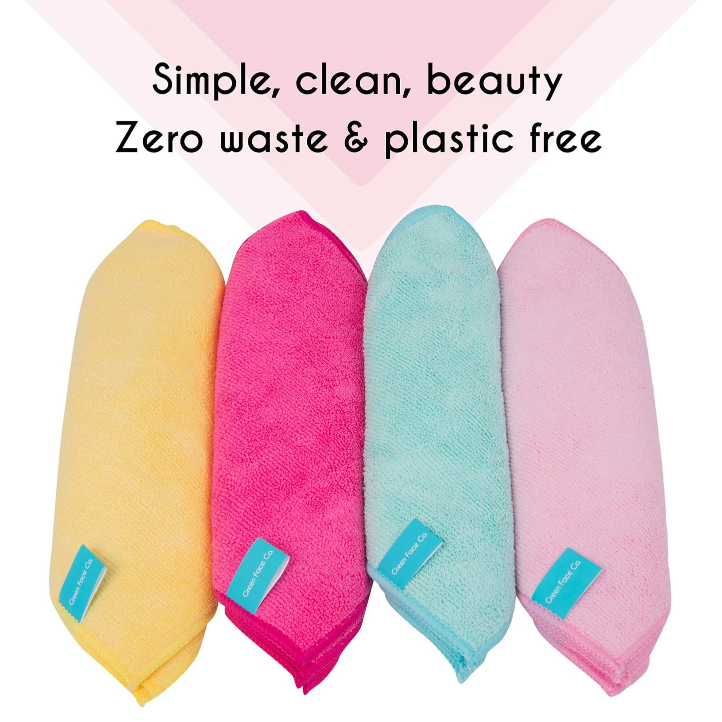 Green Face Co. Green Face Co 20 Microfibre Makeup Remover Wipes with Laundry Bag | Pack of 20cm x 20cm Reusable Soft Facial Cloths for Beauty Routine | Perfect Make Up Removing Towel or Cleansing Cloth