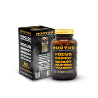 NooYou Nootropic Brain Supplement Mushroom Complex Increased Energy, Focus, Memory Wellbeing Formula Alpha GPC, Lions Mane, Ashwagandha, 60 Capsules