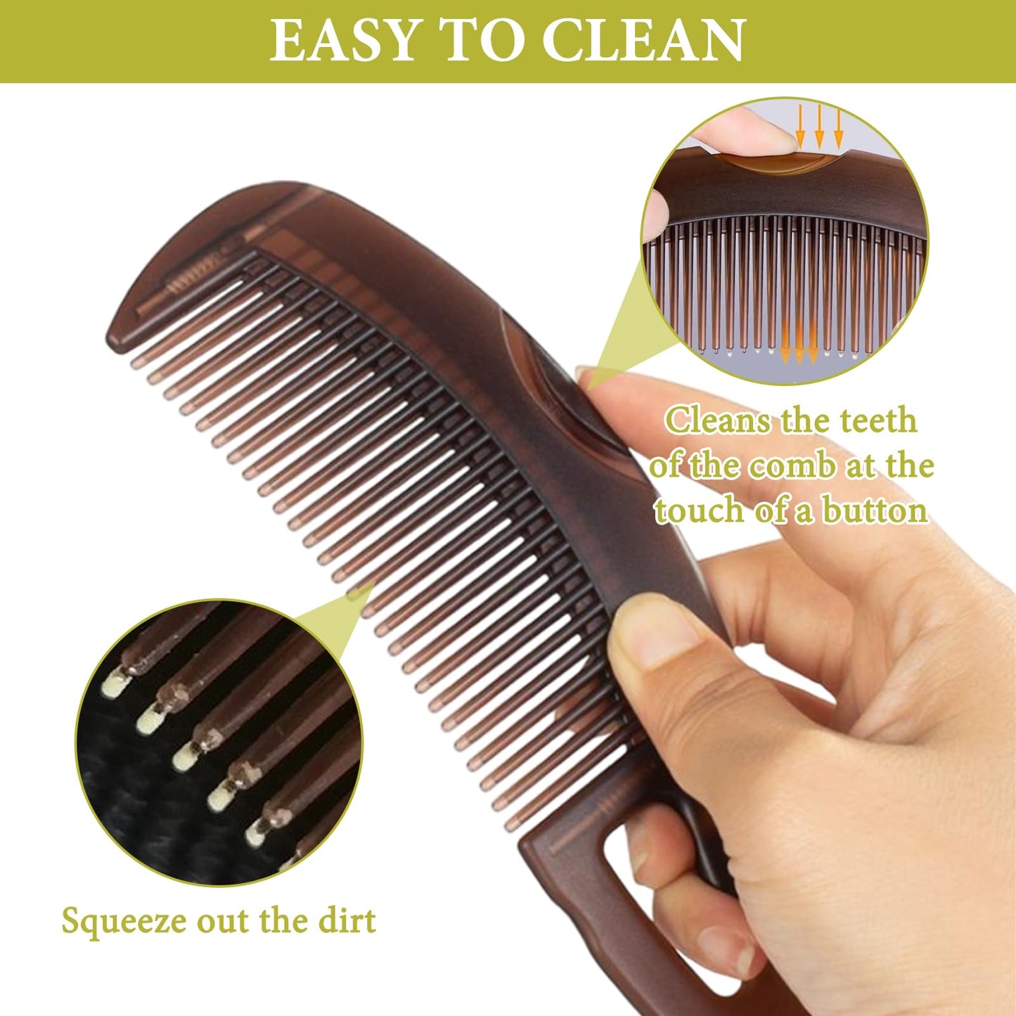 4 PCS Dandruff Comb Scalp Comb Psoriasis Comb 2 Hollow Tooth Comb with 2 Scalp Brush for Fine Hair and for Thick Hair for Removing Fleas Lice Dandruff and Tangled Hair