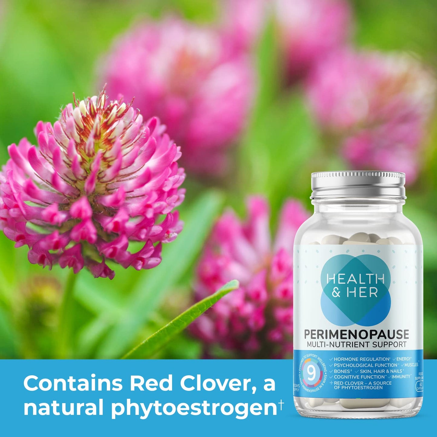 Health and Her Health & Her Perimenopause Supplements for Women - Support During Perimenopause (The Early Stage of Menopause) - 2 Month Supply of 120 Perimenopause Vitamin Capsules - Vegan - Gluten Free