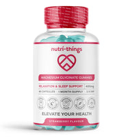 Nutri-things Magnesium Glycinate Gummies Adult - Mixed Berry Flavor, 400mg High Absorption Magnesium Chewable for Stress Relief, Sleep & Muscle Relaxation - Non-GMO, Gluten-Free - 60 Count, 30-Day Supply