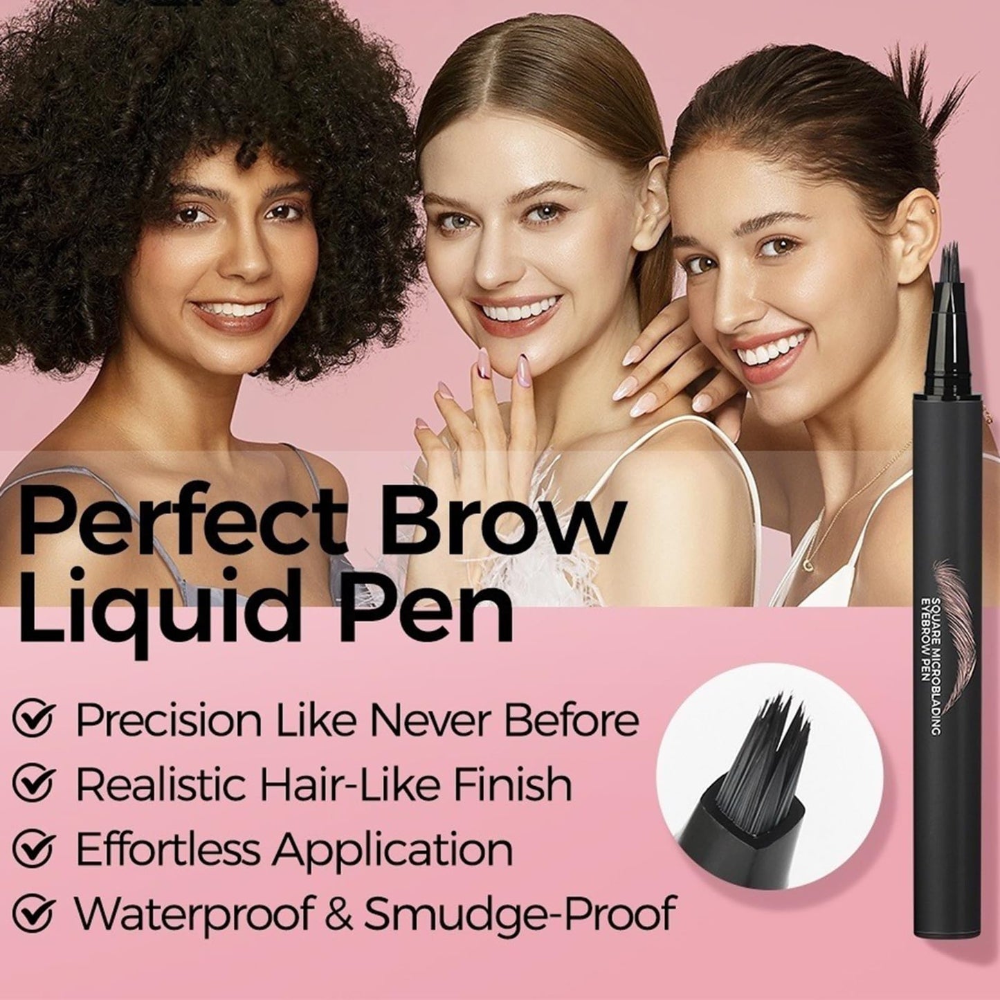 HERBINSOLS Microblading Eyebrow Pen - Natural Brow Pen - Easy To Color, Long Lasting, Quick Drying Eyebrow Tint Pencil - Waterproof, Smudge-Proof & Transfer-Proof Brow Pencil (03# Slate Brown)