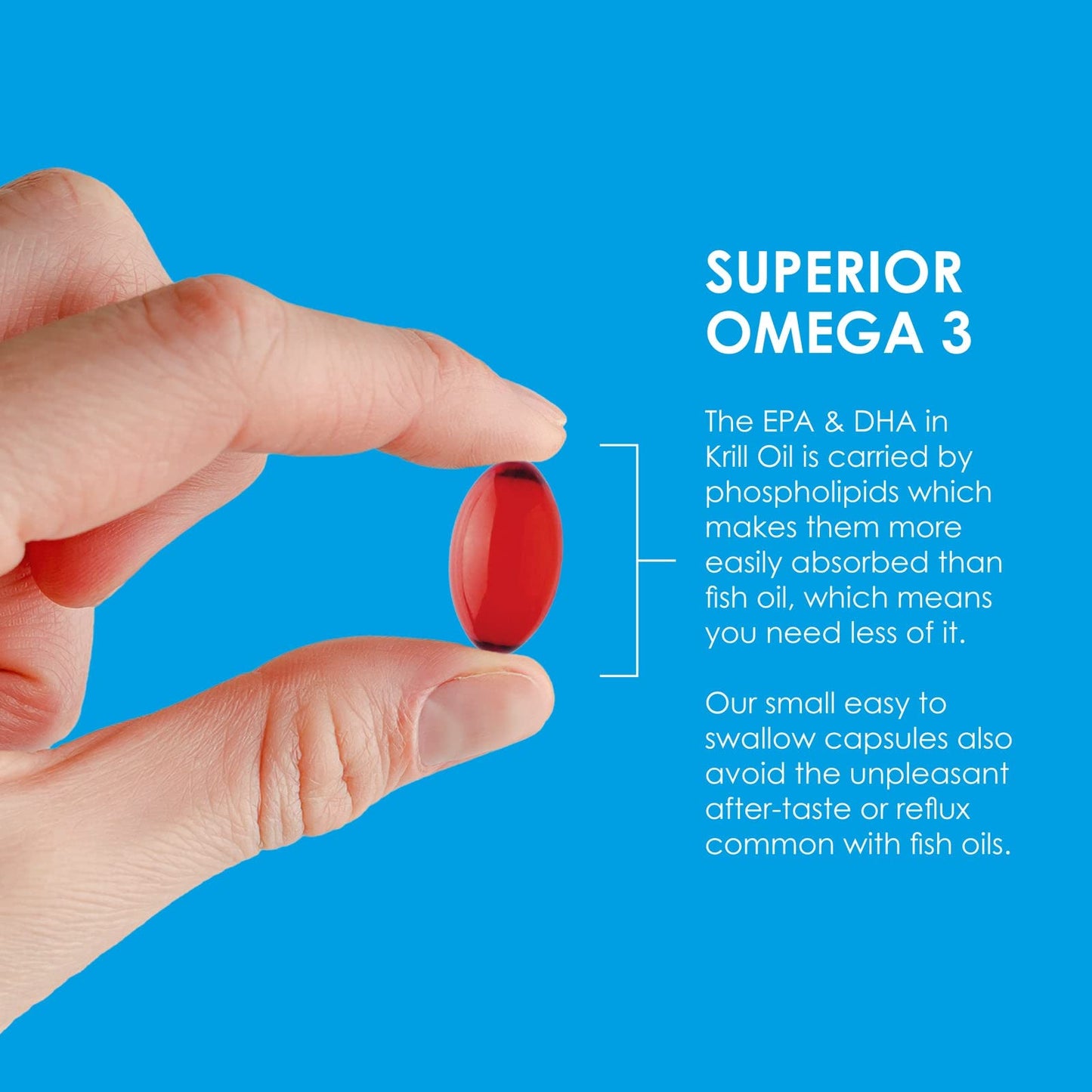 Cleanmarine Krill Oil – Packed with EPA & DHA – Omega 3 with Added Astaxanthin and Choline – Vitamin D – Heart, Eye & Brain Health – Joint & Immune Support - 60 Capsules