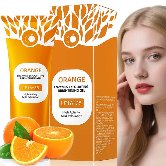 EliiSkinn Orange Exfoliating Gel - Deep Cleansing Scrub for Face & Body, Gentle Radiant Skin Exfoliator with Natural Orange Bubble Formula（100G)