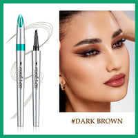 Mikloven 4D Microblading Eyebrow Pen with 4 Fork Tips – Waterproof, Smudge-Proof & Long-Lasting Liquid Brow Pencil for Natural Hair-Like Strokes, Includes Eyebrow Razor – Dark Brown