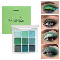 SHEBEEDO Green Eyeshadow Palette, Green Glitter Eyeshadow, Forest Emerald Green Christmas Makeup Palette, 9 Eyeshadow Shades, Waterproof Long Lasting, Mixable Pressed Pigmented Eyeshadows, Gift for Women
