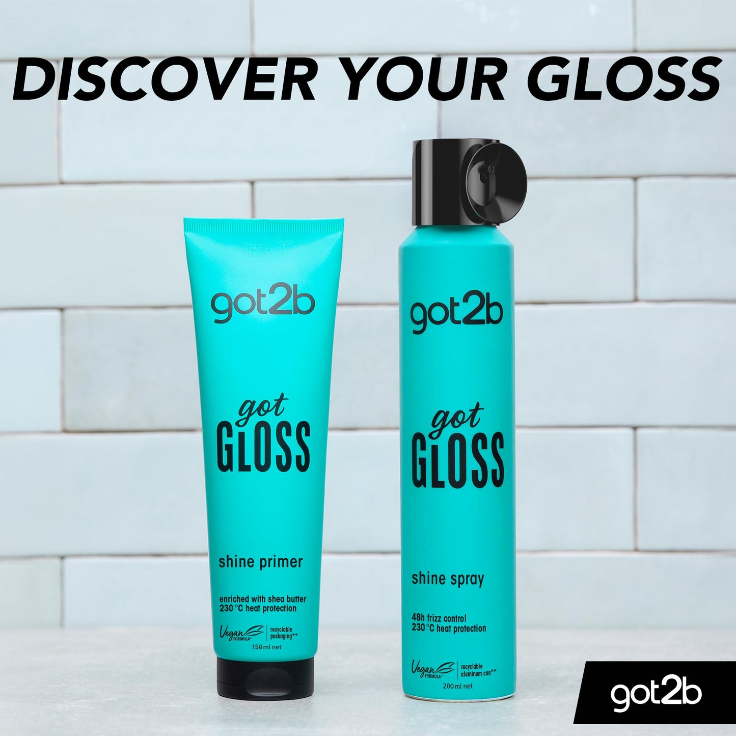 got2b gotGLOSS hair primer lotion for glossy and glass-like hair, with heat protection and shea butter 150 ml