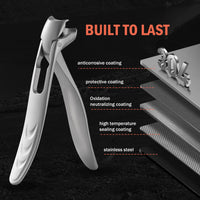 BEZOX Ergonomic Angled Head Precision Toenail Clipper for Senior Thick Nails - Large Finger Nail Clippers Adult with Metal Nail File for Men and Women