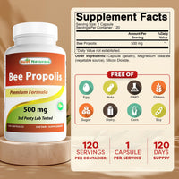 Best Naturals Bee Propolis 500 mg 120 Capsules (120 Count (Pack of 3))