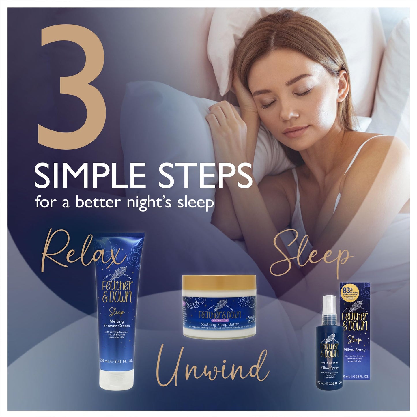 Feather & Down Magnesium Butter for Sleep - Lavender & Chamomile Soothing Body Butter (300ml) to support relaxation in your self care routine.