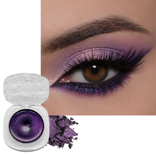 LYNTYAOU Glitter Eyeshadow Purple Shimmer Black Cream Eye Shadow, Soft Smooth Highly Pigmented Shimmering Smokey Eyeshadow For Women Makeup, Single Eye Shadow Cool Make-Up Palettes
