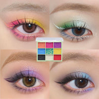 LYNTYAOU Eyeshadow Palettes, 9 Colour Matte Shimmering Eye Shadow Palette, Colorful Rainbow Eyeshadow Make-Up Palette for Women Highly Pigmented Long Lasting Eye Shadow, Gift for Women