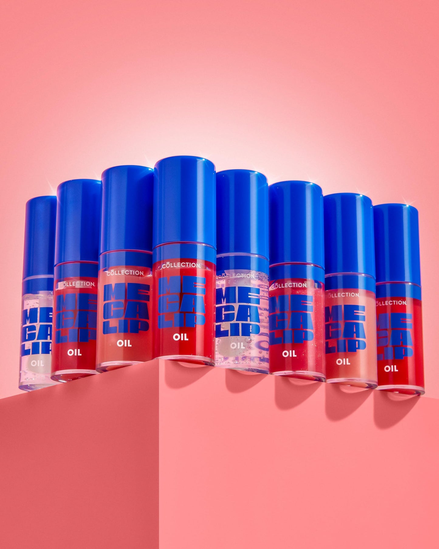 Collection Cosmetics Mega Lip Oil, Moisturising High Shine Lip Oil, Non-Sticky, Fat Applicator, Infused with Squalene and Cloudberry Oils, 5ml, Shade Loyal, Baby Pink