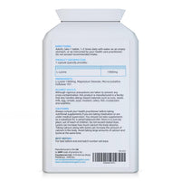 swiss bioenergetics L-Lysine Tablets 1,000mg 90 Tablets - High Strength Essential Amino Acid Promoting Absorption of Calcium and Healthy Hormonal Stress Responses