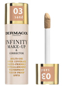 Dermacol Infinity make-up and corrector, Multi-use, Super coverage, Photo-friendly, Hypoallergenic, Waterproof, Touch proof, SPF 15, 03 - Sand