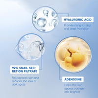 VGO Snail Mucin 92% Moisturizer Face Women Cream for Dry & Sensitive Skin, All Skin Types 50g