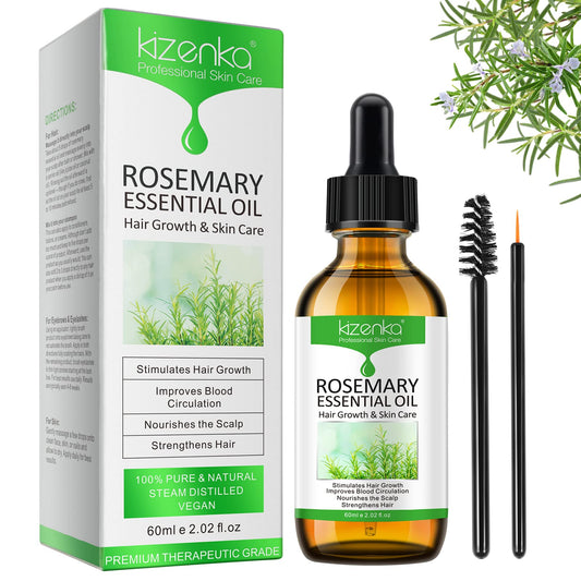 XAYGHE Rosemary Hair Growth Oil, Rosemary Essential Oil, Rosemary Oil for Hair Growth | Eyebrow and Eyelash Growth | Skin Care, 100% Pure Natural Hair Oil Serum, Stimulates Hair Growth, 60ml
