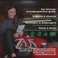 VitaVoice Nootropics & Vitamins | Formulated for Vocal Health, Wellbeing & Mindset | 30 Capsules