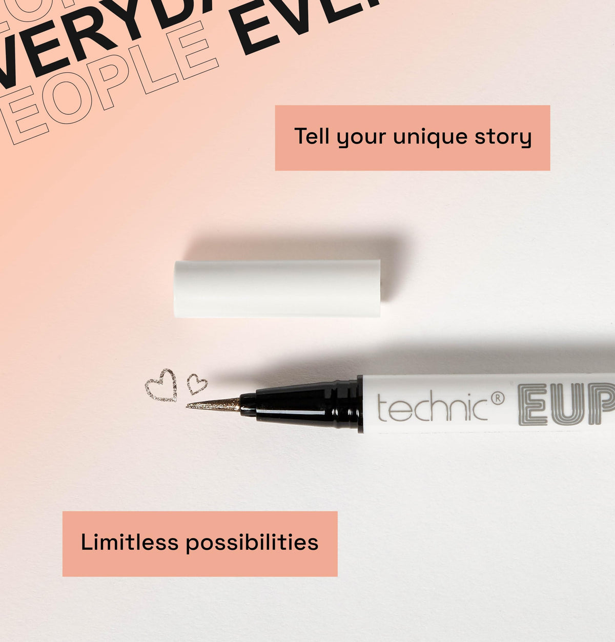 Technic Euphoria Metallic Liquid Liner - Highly Pigmented - Long Lasting - Brush like Tip for Ultimate Precision 0.8ml (Gun Metal)
