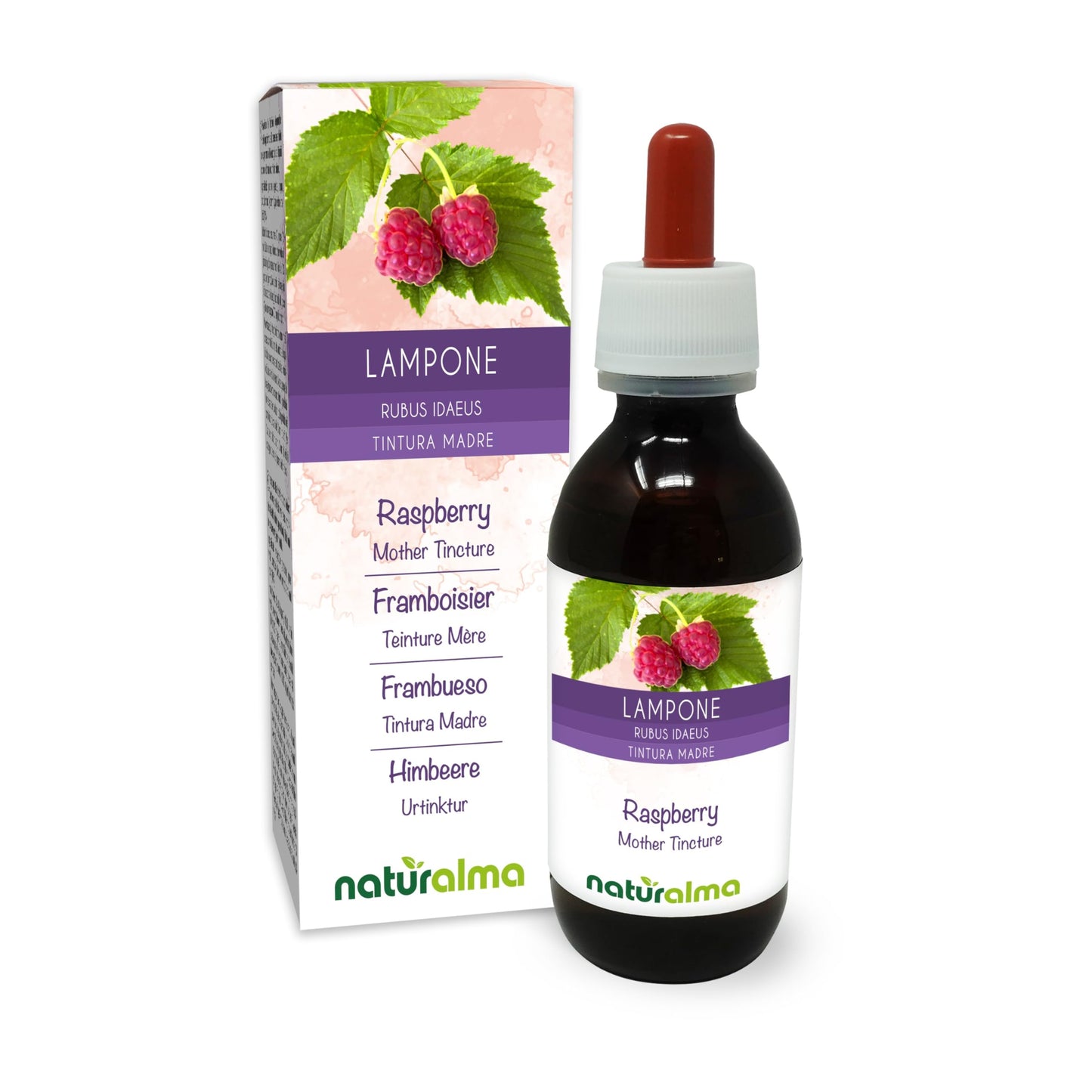 Raspberry (Rubus idaeus) Leaves Alcohol-Free Mother Tincture Naturalma - Liquid Extract Drops 120 ml - Food Supplement - Vegan