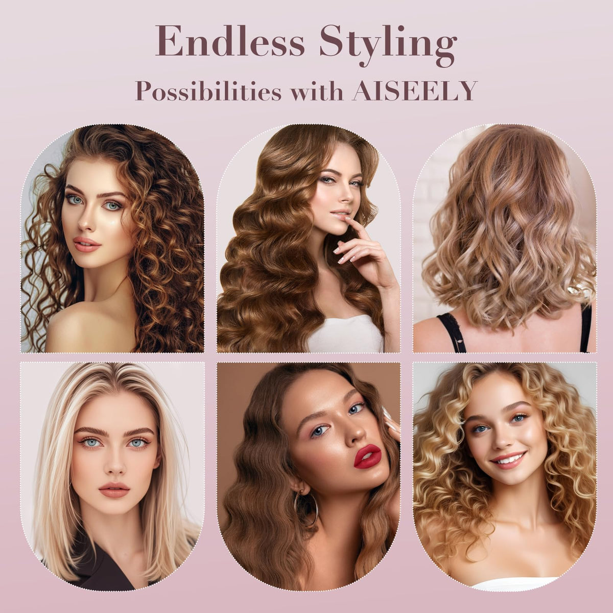 AISEELY 32MM Ceramic Curling Wand - 3 Barrel Deep Wave Hair Curler with Adjustable Temp (160°C-220°C), Anti-Scald Design & Travel Lock | Frizz-Free Waves for All Hair Types | Pink