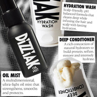 DIZZIAK Hydration Wash: Hair Shampoo, Scalp-Friendly Cleanser, Deep Cleansing & Long Lasting Hydration for All Hair Types, Refreshing & Smoothing, Vegan - 200ml