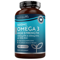 Nutravita Highest Strength Omega 3 Fish Oil 2000mg - Providing 1000mg EPA & 400mg DHA per Serving - Sustainably Sourced & Contaminant Free - Made in The UK