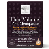 New Nordic Hair Volume Menopause | Supports Healthy Hair Growth | Extra Strength 3000 mcg Biotin, Vitamins B6 and B12 | Nourishes Mature Hair for Women | 30 Tablets