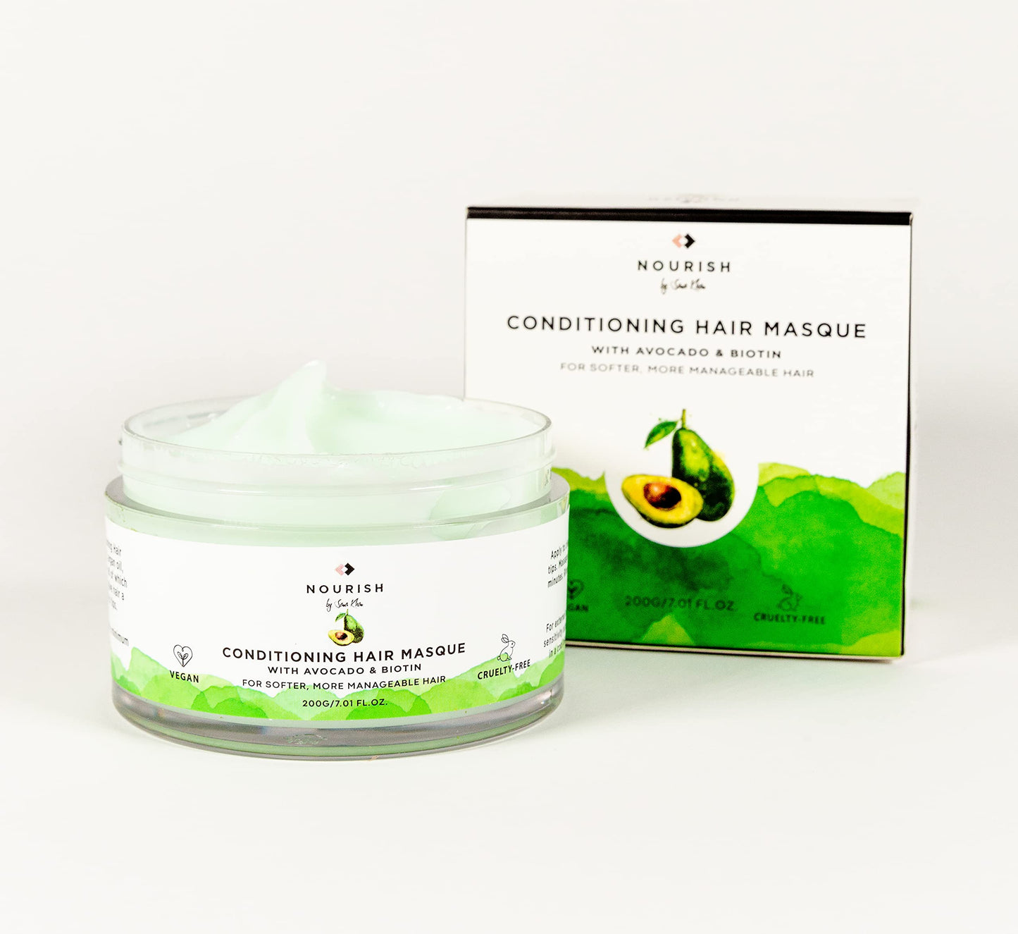 Biotin & Avocado Hair Masque With Shea, Coconut and Argan Oil To Hydrate and Restore | Vegan Hair Masque For Dry Damaged Hair With Natural Ingredients