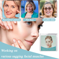 LINXINS Face Lift Tape 40 Pcs Face Neck and Eye Lift Tape, Invisible Face Lift Patches for Skin Tightening, Instant Face Lift Thin Face Strips for Lifting Makeup Tool Chin Lift Tape Suitable for Everyone