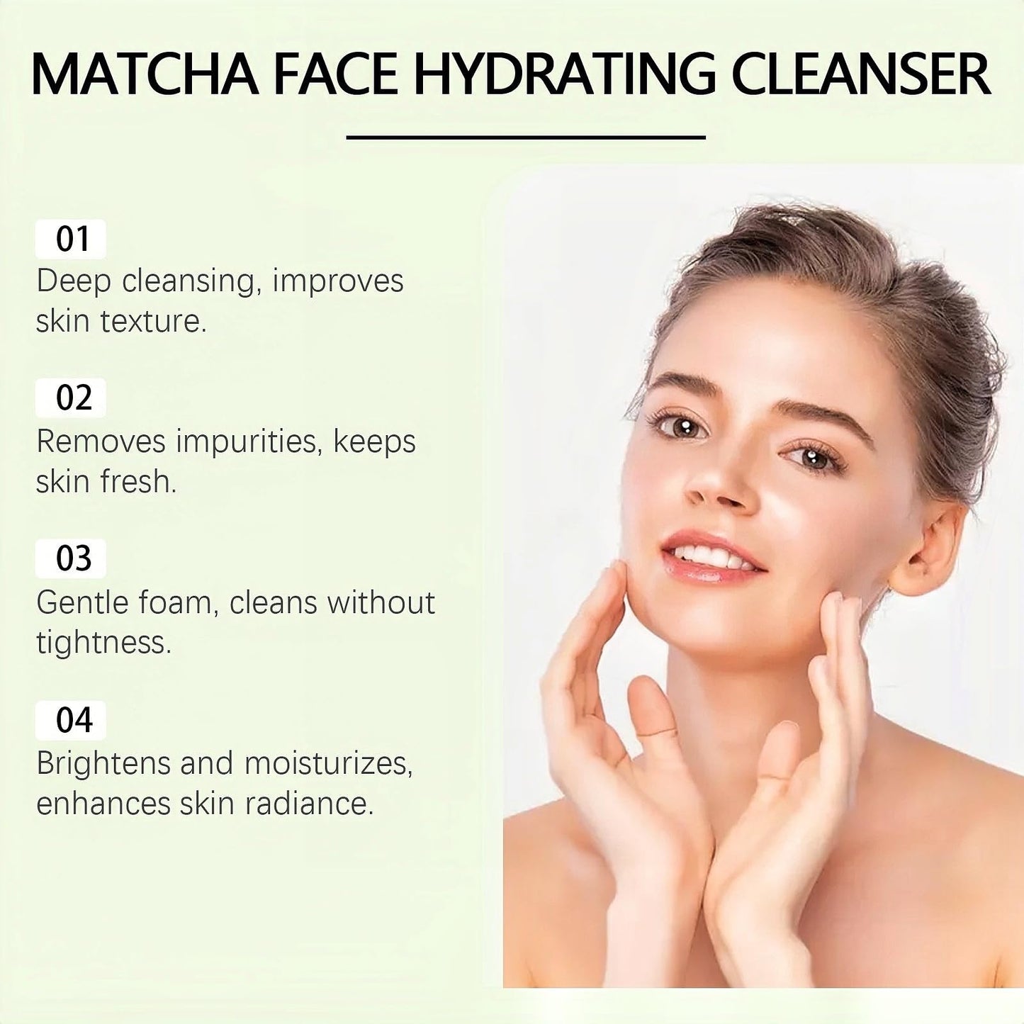 QinZiEn Matcha Hemp Hydrating Cleanser,Gentle Face Wash,Natural Face Wash,Face Moisturiser Cleanser,Exfoliating Fac/e Wa/sh,Fac/e Was/h Women and Men,Face Wa/sh for Dry Skin,Skin Care for All Skin Types