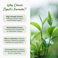 Zipvit Green Tea Extract 7000mg Antioxidant, 95% Polyphenols. 90 Vegan Green Tea Tablets. 3 Months Supply.