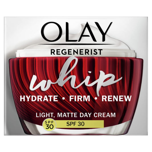 Olay Regenerist Whip Light As Air Anti-Ageing Moisturiser For Firmer Skin With SPF30, Hyaluronic Acid, 50 Ml