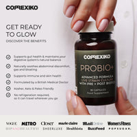 CORREXIKO Probio+ Probiotic Tablets - Advanced 12 Strain Culture - Contains Prebiotics & Postbiotics for Gut Health - Supports Digestion, Immune Health & Reduces Bloating - 30 Capsules, 1 Month Supply