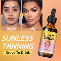 Siyinzu Sunless Tanning Drops,Tanning Drops Drink,Tanning Dro-ps,Gradual Nourishing Face Tan Drop,Shine Brown Tan-ning Accelerator,Enhancing Natural Skin Tone without the Sun Damage,Oral Tann-ing D-rops