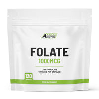 Freak Athletics Folate 1000mcg (L-Methylfolate) 120 Capsules, 5-MTHF Active Form of Folic Acid/Vitamin B9, UK Made