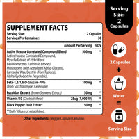 P!nkTribe Active Hexose Correlated Compound 500mg - Supports Immune Health, Liver Function & T-Cell/Natural Killer Cell Activity - 240 Veggie Capsules (Pack of 4)